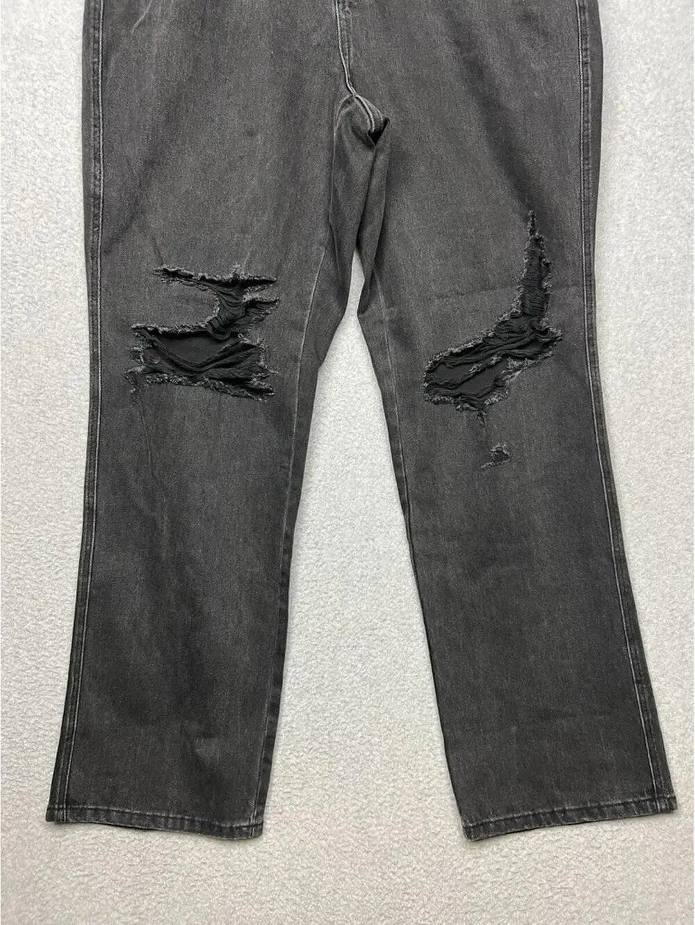 Judy Blue Rigid Magic Denim Jeans 90s Straight High Waist 14W Distress Black